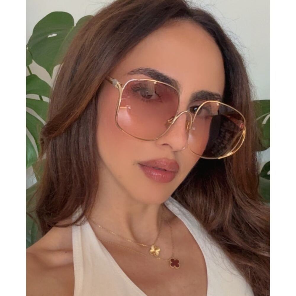 NEW Miu Miu MU A57S Oversized Sunglasses in Gold Pink $637